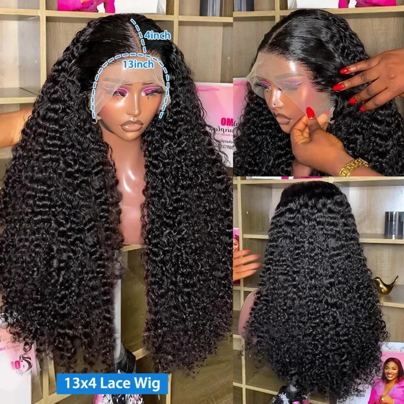 30 40 Inch Loose Deep Wave 13X4 13X6 Transparent Lace Front Human Hair Wigs Brazilian 250% Curly Frontal Closure Wig For Wom MN9