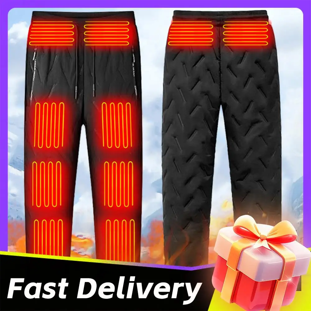 Брюки унисекс с подогревом, 10 зон нагрева, брюки с электрическим подогревом, мужские и женские брюки с подогревом, ветрозащитные зимние уличные брюки с подогревом