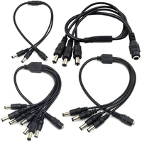 DC power 5.5 x 2.1 *2.5mm Cable 1 female to 2 3 4 5 6 10male way in 1 Y Splitter connector plug CCTV cord LED Jack camera Supply