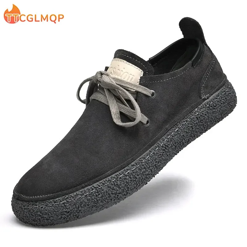 2022 New Men's Genuine Leather Shoes Brand Luxury Desiginer Boat Shoes Fashion Casual High Quality Rubber Board Shoes Big Size