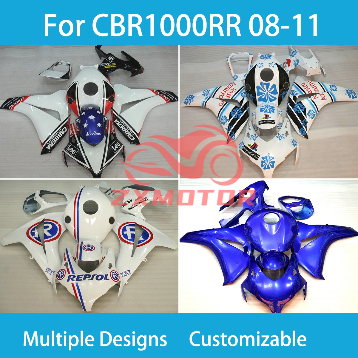 

CBR1000RR 2008 2009 2010 2011 Комплект обтекателей для Honda CBR1000RR 08 09 10 11 Полный комплект пластиковых комплектов кузова Чехлы Обтекатели