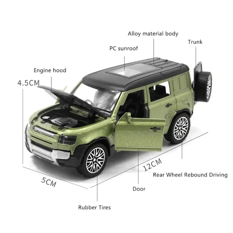 Auto giocattolo per bambini con porta aperta modello di auto fuoristrada in lega sfusa