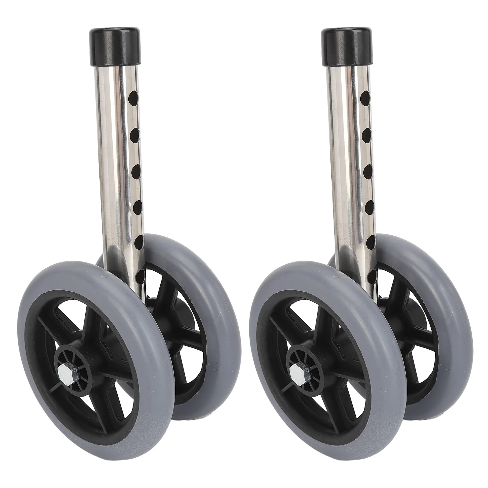 

Walker Wheel Leg Walker Replacement Wheel 6 Gear Height Adjustable Smoothly Rolling Rollator Wheel Legs Stainless Steel