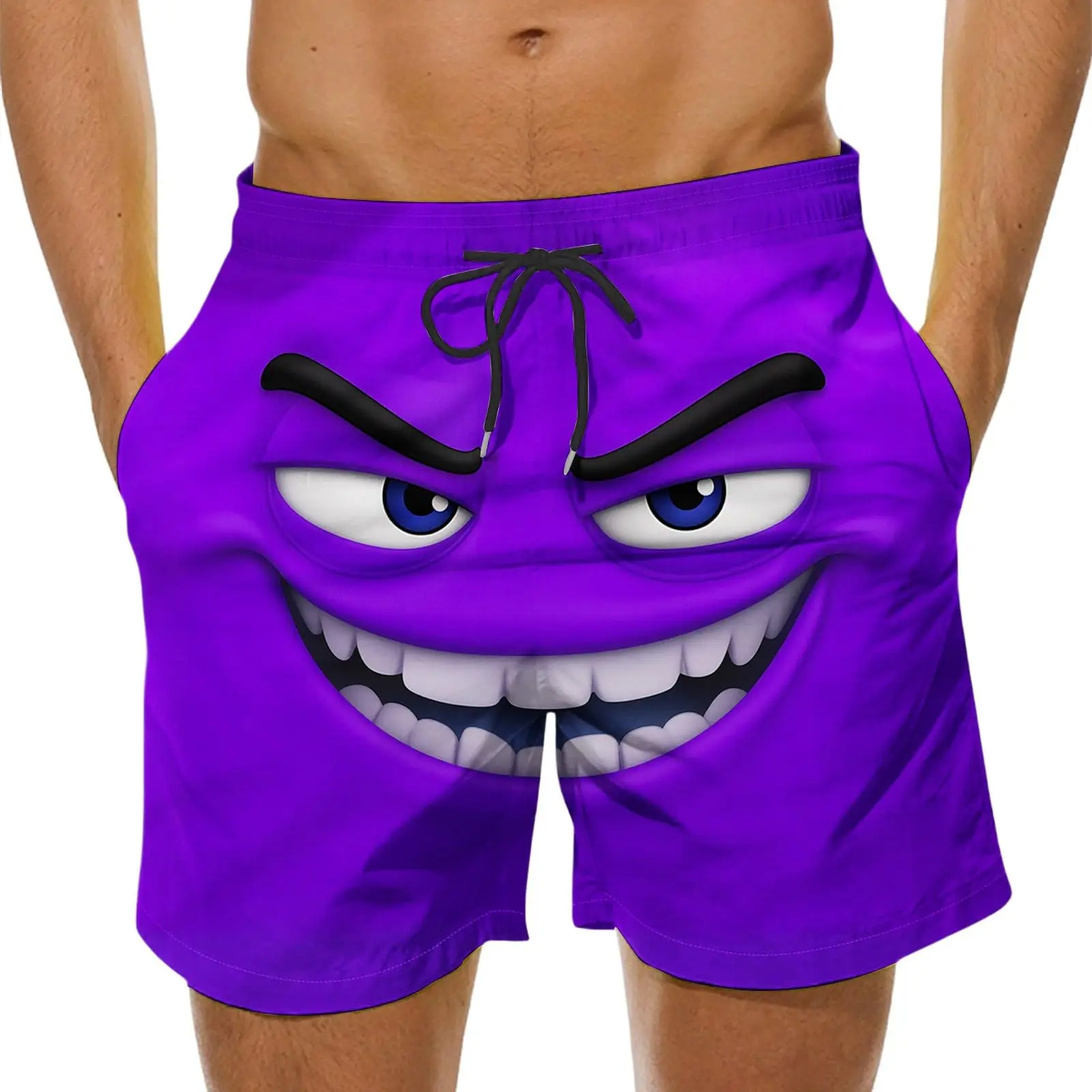 Men'S Fun Beach Shorts Quick-Drying Drawstring Swimming Shorts Elastic Pocket Sports Shorts Beach Swim Trunks