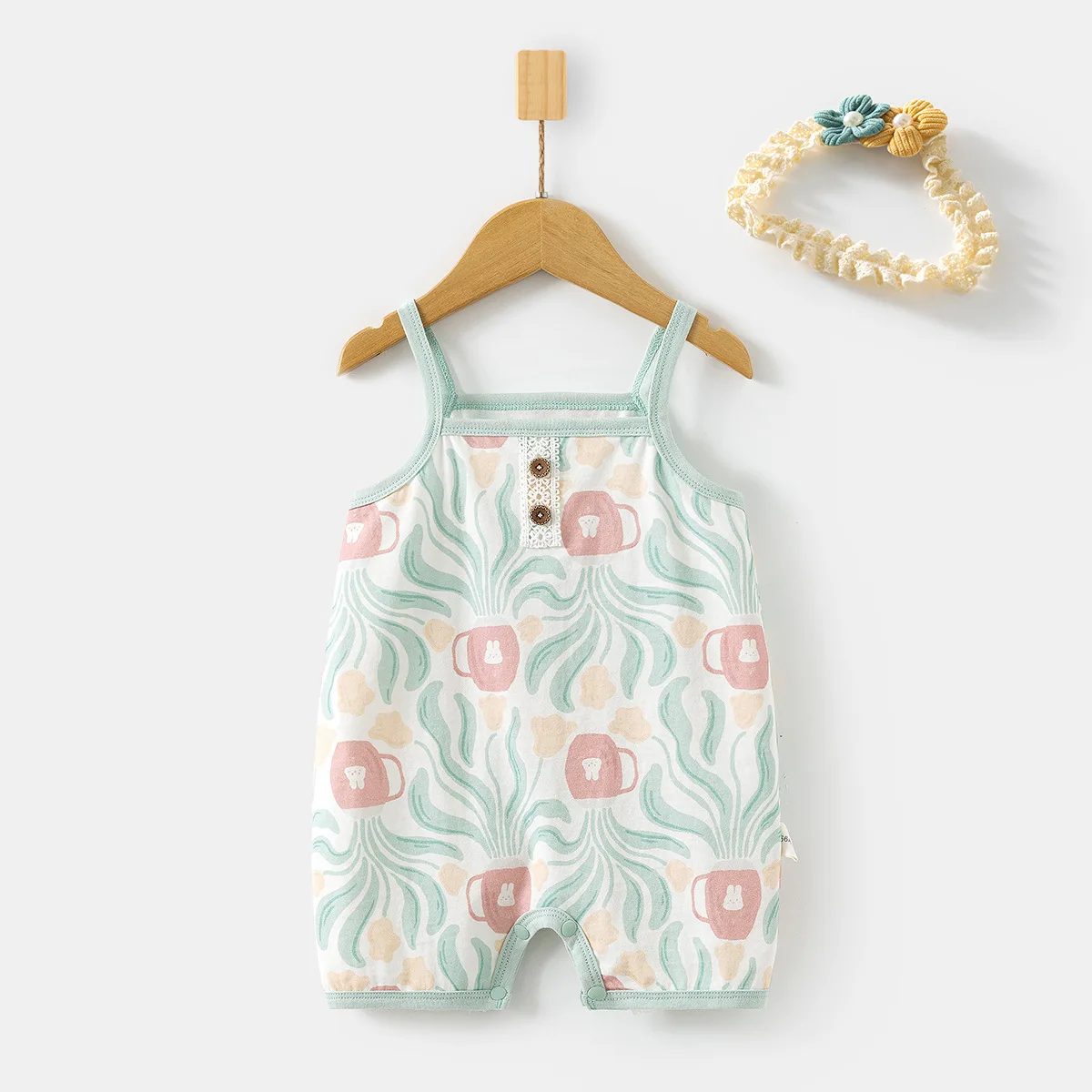 Baby Sleeveless Jumpsuit Summer Thin Jumpsuit Baby Summer Clothes Vest Garments Sleeveless Hair Band