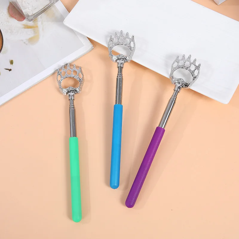 KIDCRKJ Extendable Massage Claw Back Scratcher Stainless Steel Claw Back Scraper Extend Telescopic Itch Stick Products Hackle view 3