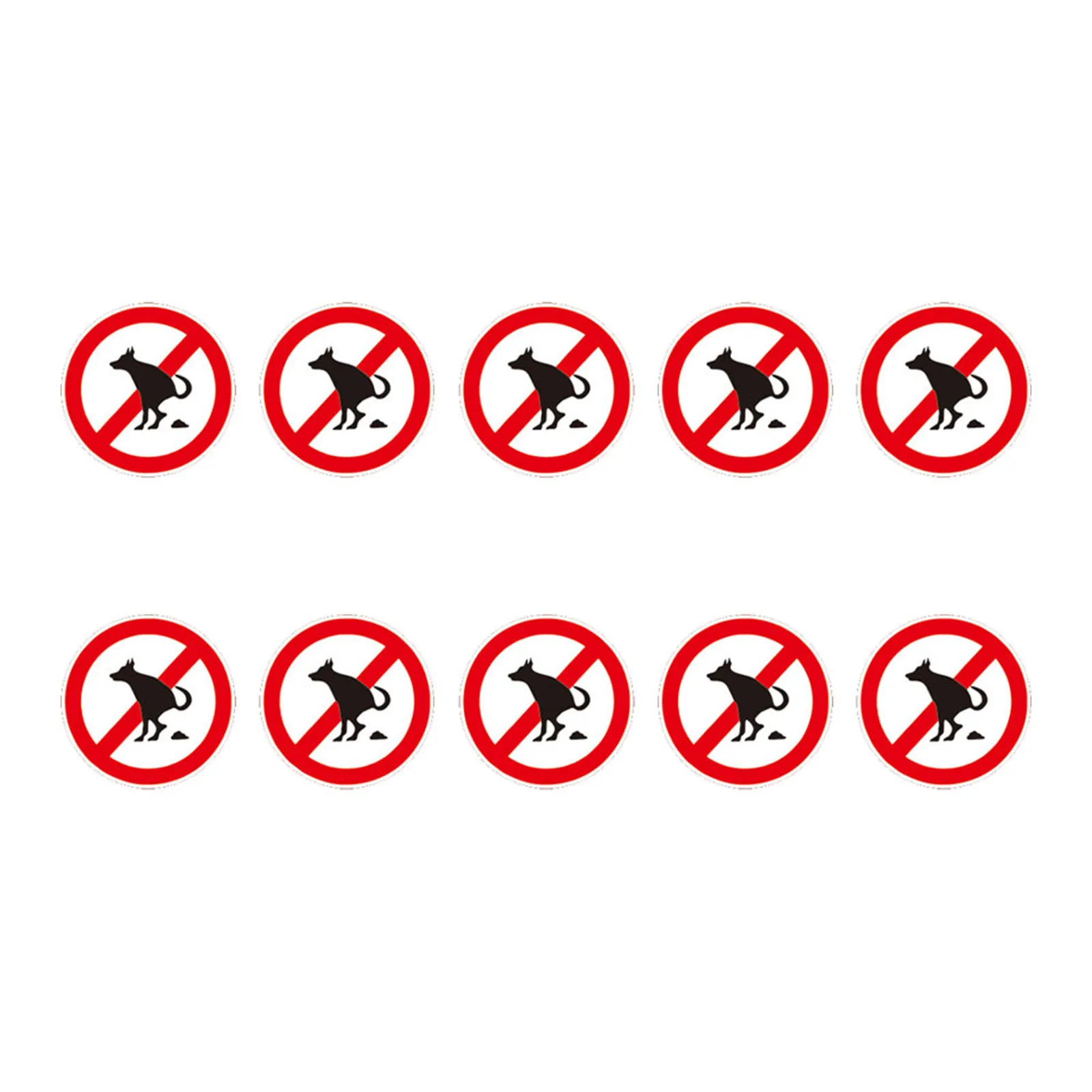 

10 Sheets Funny Prohibitory No Pet Pooping Sign Sticker Waterproof Weather Resistant Heavy Duty Adhesive Decal for Auto Bumpers
