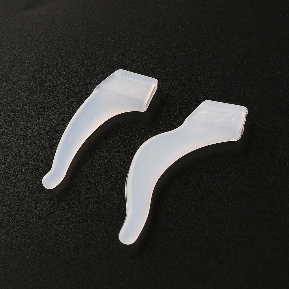 5 أزواج مكافحة زلة النظارات الأذن قبضة هوك قفل أصحاب L حجم الأبيض عدم الانزلاق سيليكون معبد نصائح للرياضة رياضة الشاطئ بركة #5