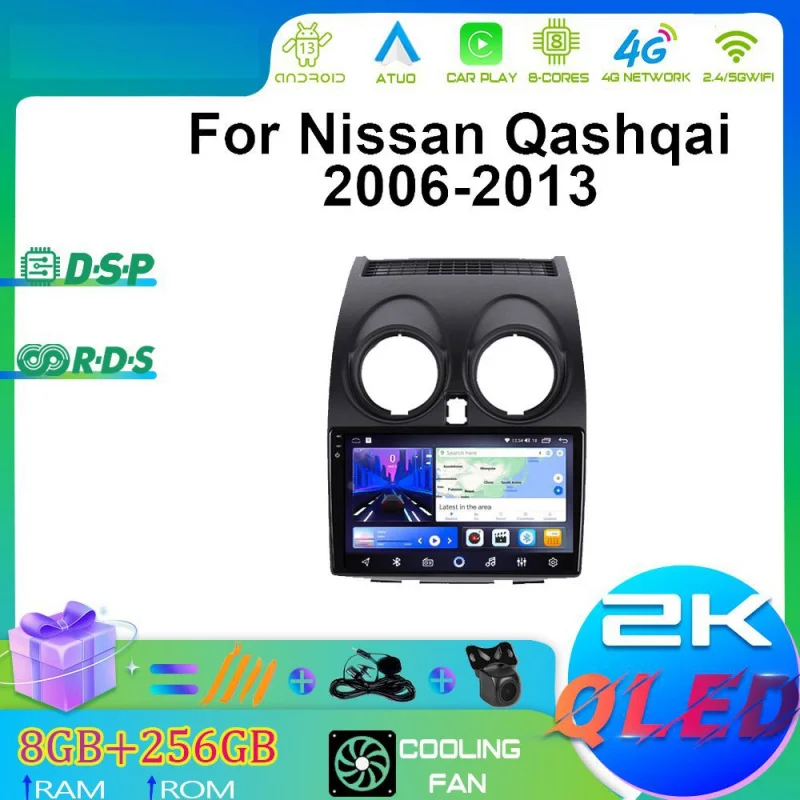 

For Nissan Qashgai 2006 2007-2013 Car Intelligent Systems Android Car Player GPS WIFI Carplay 4G Car Radio Navigation Stereo