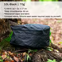 スタッフサック 10L 超軽量UHMWPE ブラック-10L 特別割引