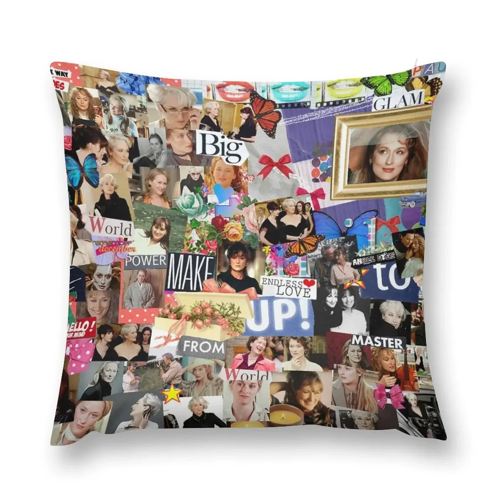 

meryl streep- collage Throw Pillow Cushion Cover Couch Pillows Custom Cushion Photo pillow
