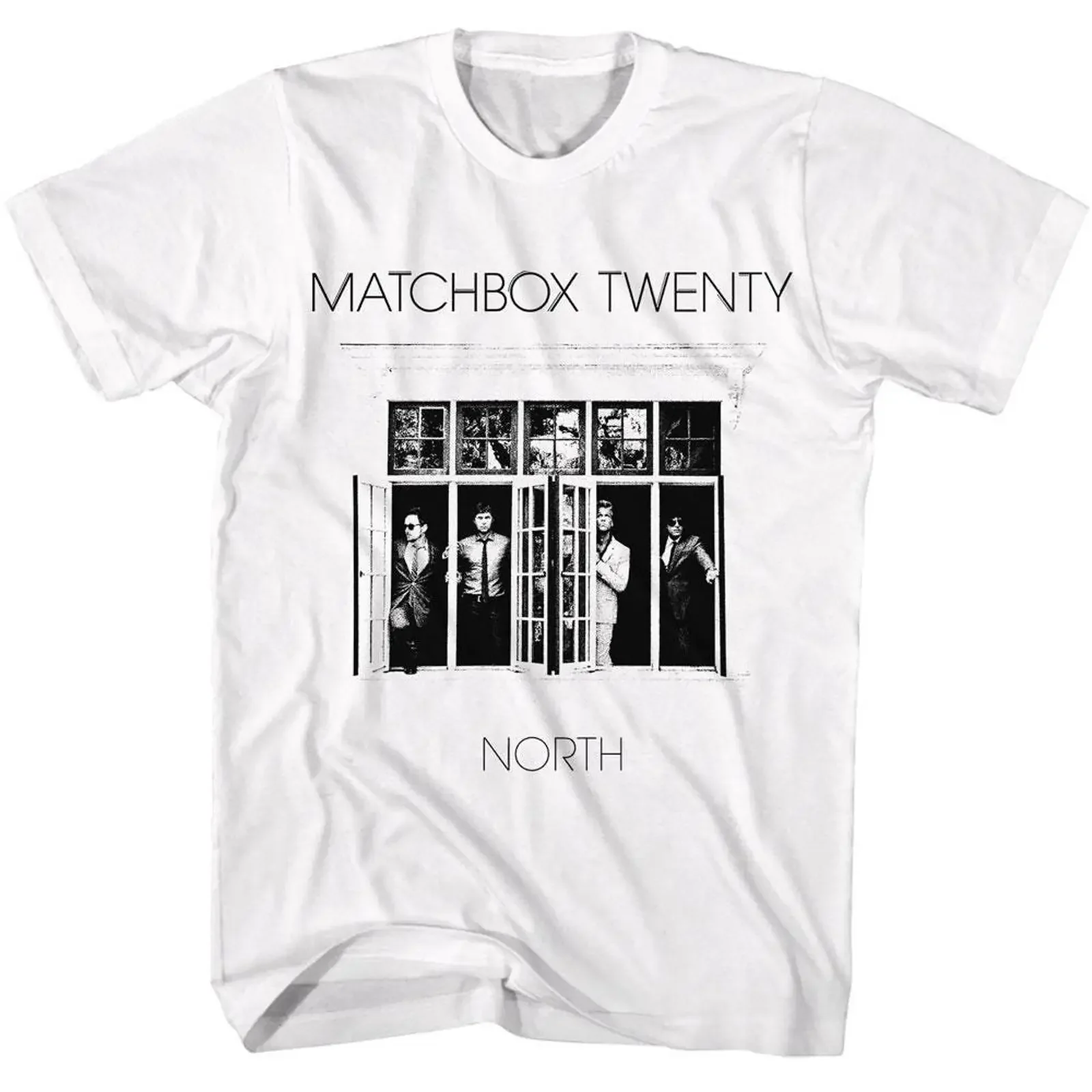 Matchbox Twenty North Logo White T Shirt vintage Washed fashion homme Slightly Stretched Top For Everyday Wear graphic Casual