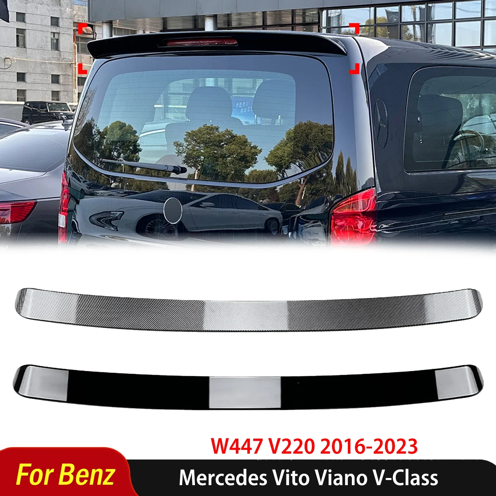 For Mercedes Benz Vito Viano V-Class W447 V220 2016-2023 Car Spoiler Wing Roof Trunk Splitter Spoiler Diffuser Rear Lip Trim