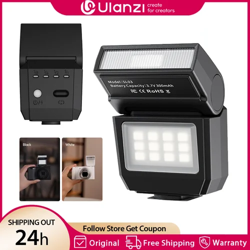 Ulanzi SL03 Mini Flash para cámara Flash GN8 luz de relleno ajustable de 4 niveles para Canon Sony Nikon DSLR fotografía al aire libre