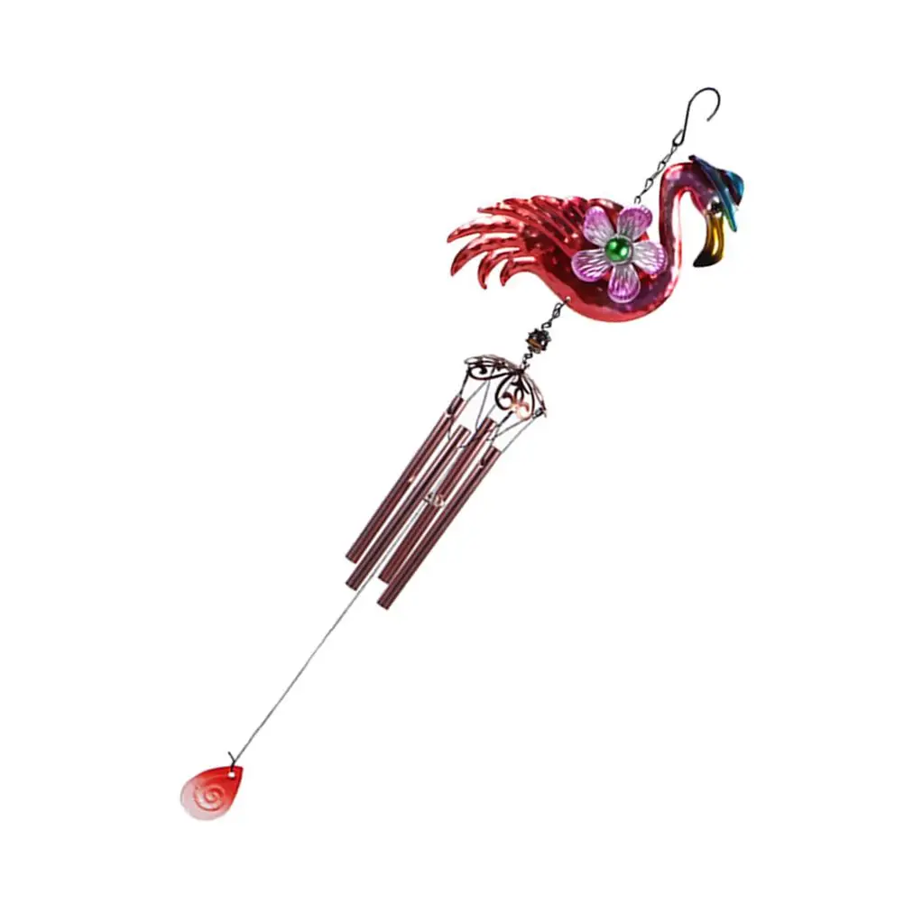 

Flamingo Wind Hanging Bell nament Durable Iron Bright 3D Wind Bell Car Flamingo Wind Chime Garden Decoration