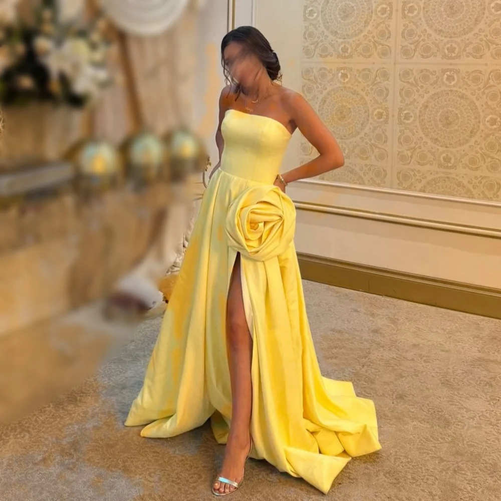 

Шармез ручной работы по индивидуальному заказу с цветком без бретелек трапециевидной формы длиной до пола, на заказ, женский вечер, элегантный помолвка