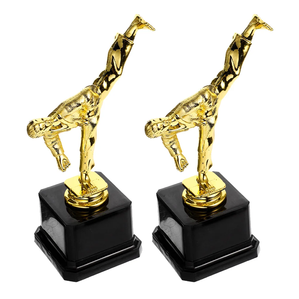 

2pcs Trophy Cup Award Prize Martial Move Design Competition Party Ceremony School Kindergarten Decoration Celebration Winner
