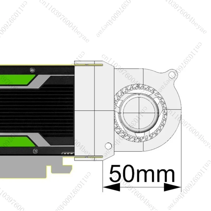 Se adapta a la tarjeta gráfica P4, T4, M4, L4, A2 Ventilador disipador de calor Turbo en forma de U 1 pieza