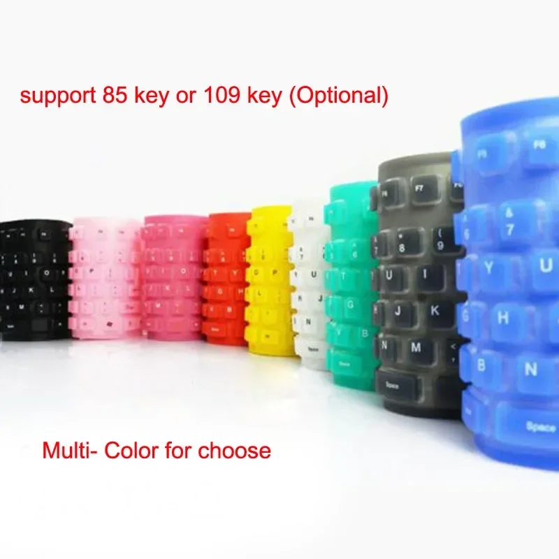 

Foldable Silicone Keyboard, 89-Key / 109-Keys Flexible Keyboard USB Wired Portable Waterproof Silicon Keyboard for PC Notebook