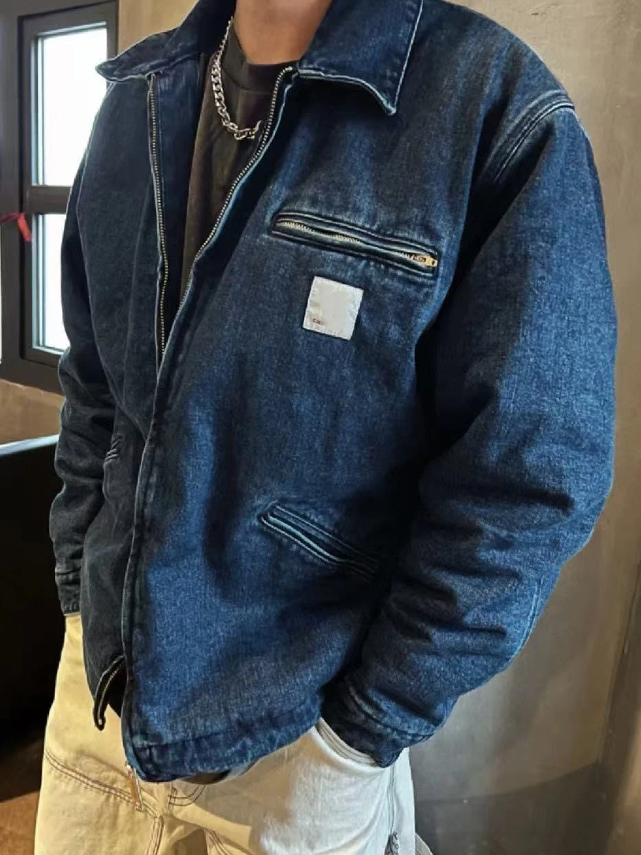 

Мужская джинсовая рабочая куртка Detroit Jaet Carhartt WIP OG American Workwear свободного кроя с длинными рукавами на молнии