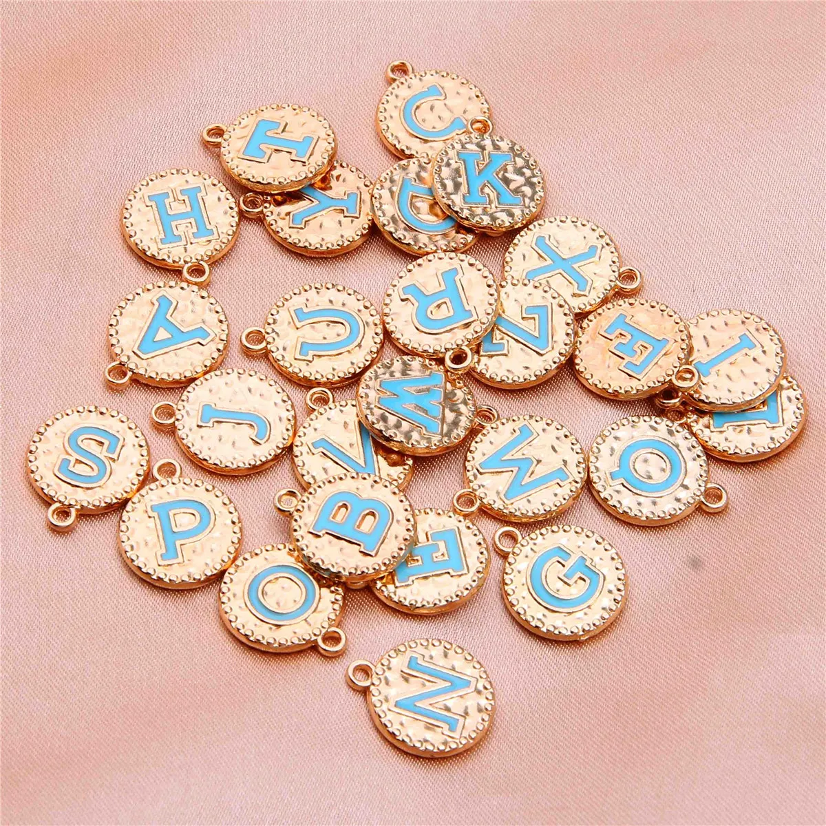 DIY round double-sided oil dripping 26 letters jewelry accessories necklace bracelet accessories wholesale