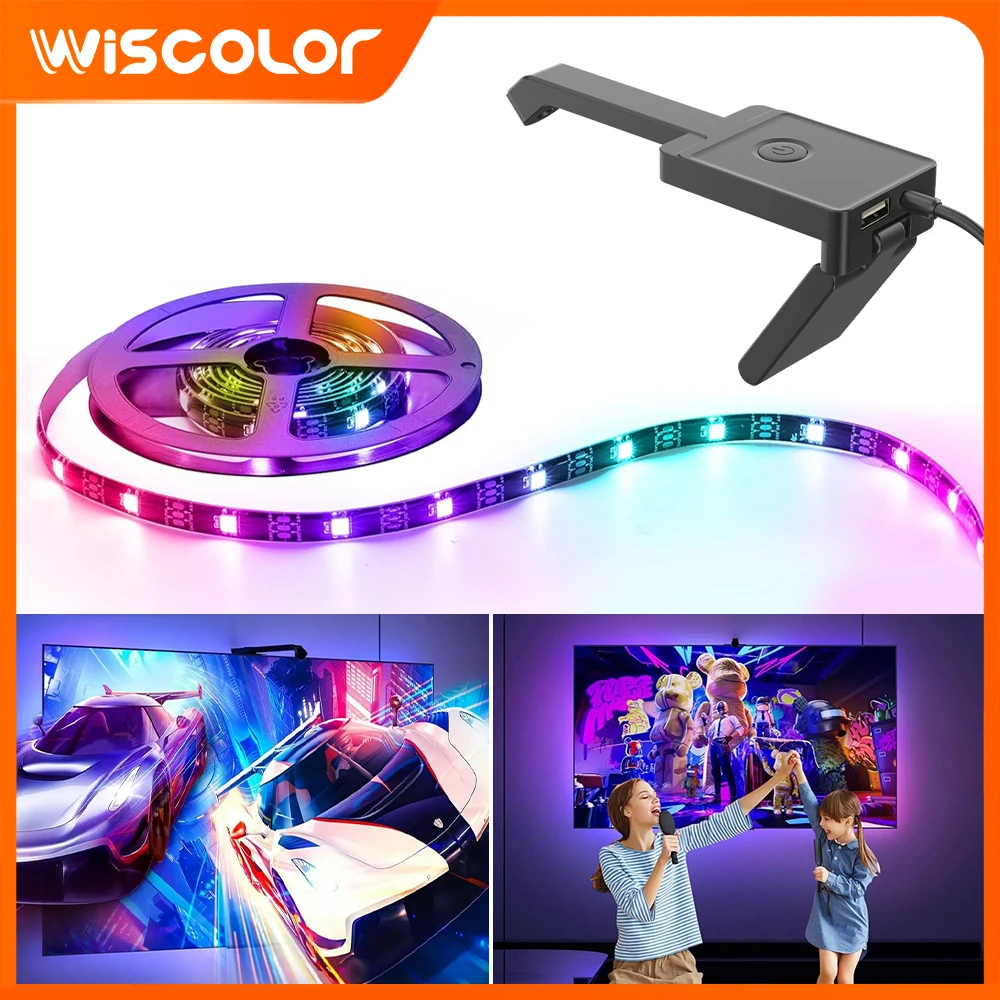 

Светодиодная подсветка Smart TV RGBIC, светодиодная лента 5V USB, неоновая подсветка с датчиком цветового гамма, управление через приложение, синхронизация с музыкой, игровая подсветка Ambilight.