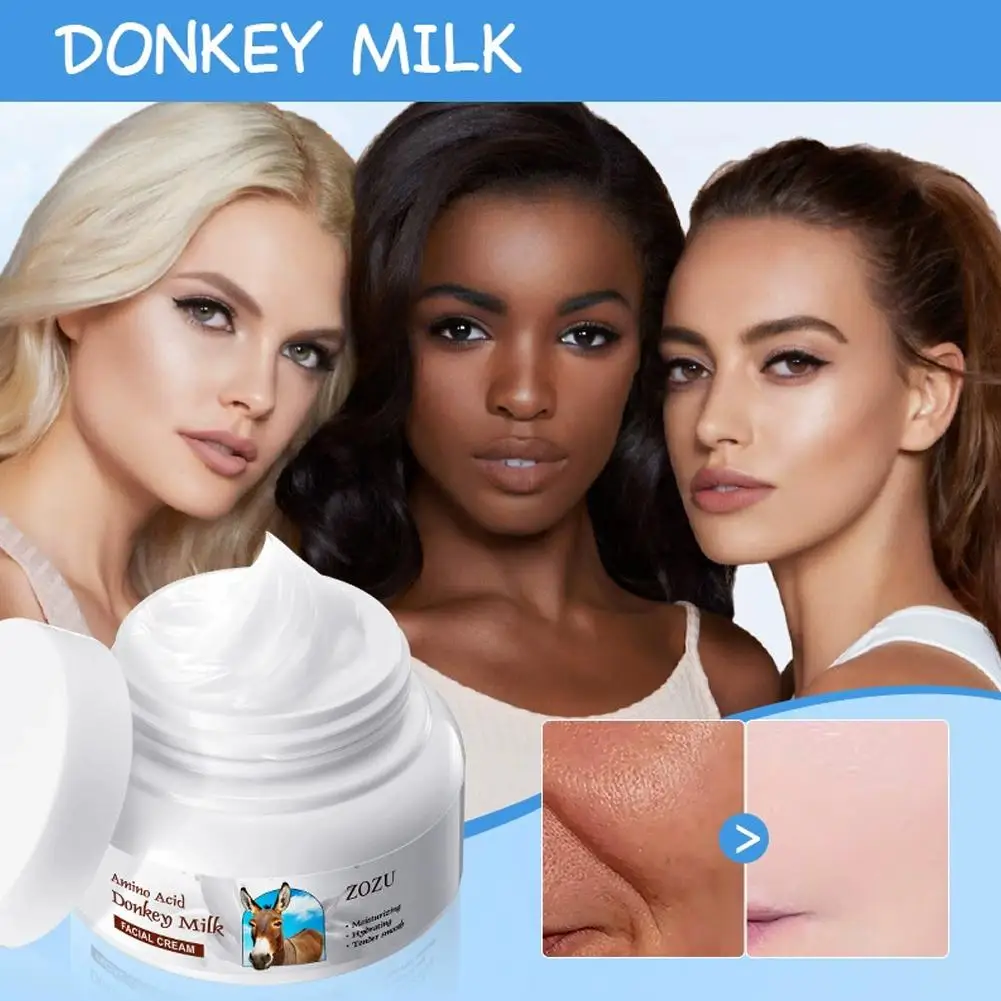 Donkey Milk Whitening Face Cream Anti-aging Wrinkle Face Care Facial Moisturizing Cream Skin Removal Firming Brightening X5L6 view 5