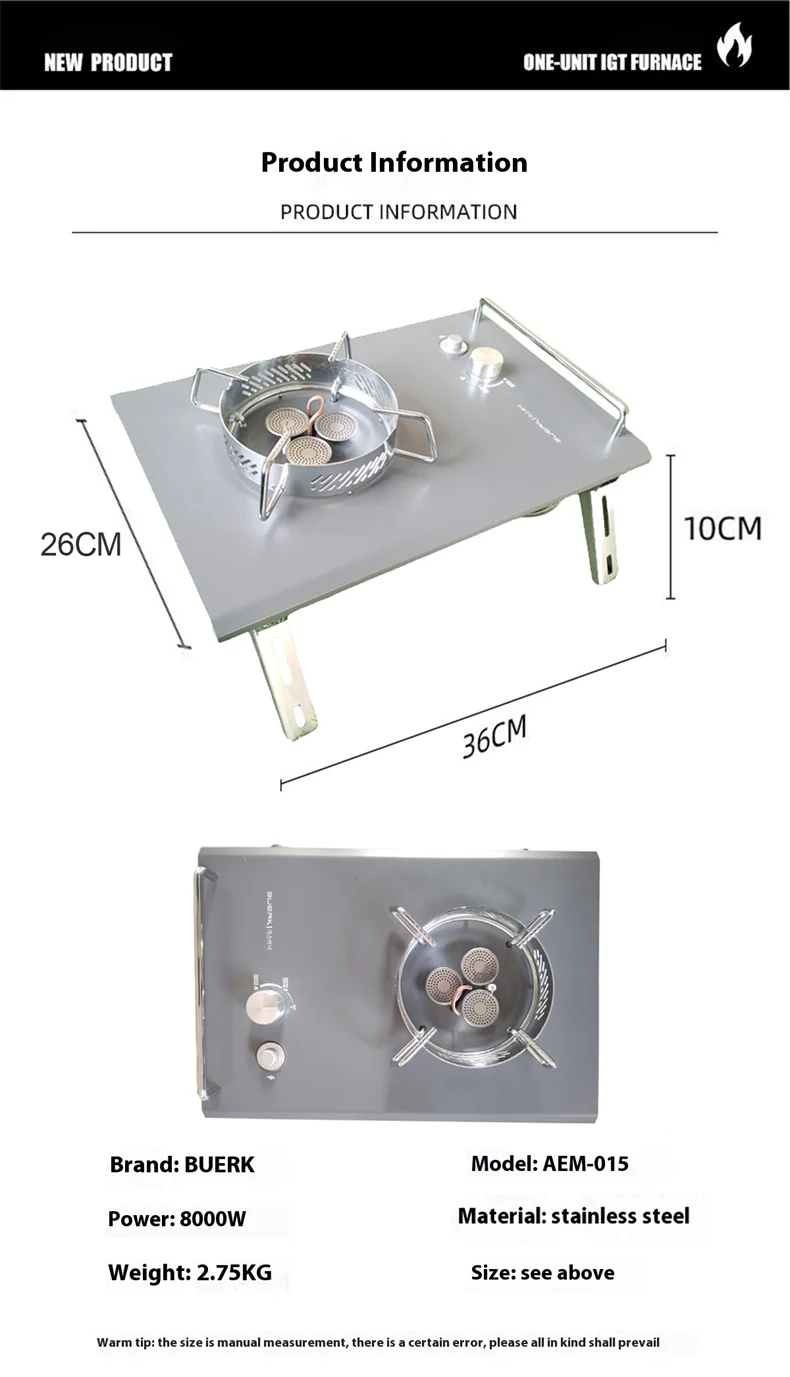 Lohascamping Lightweight Camping Folding Multifunctional IGT Table Roll Brazier Table Adjustable Leg Desktop Burner BBQ Table