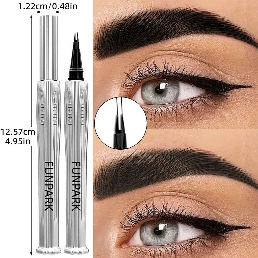 Stylo à sourcils Microblading, 8 couleurs, 2 fourchettes, maquillage imperméable pour les yeux, cadeaux pour femmes, crayon à sourcils Anti-taches, cosmétiques naturels