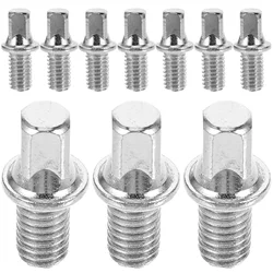 10pcs Drum Key Bolt M6x10mm Metal Square Shape Head Length 20mm 25mm Drum Kit Pedal Mallet Hammer Mounting Screws Silver