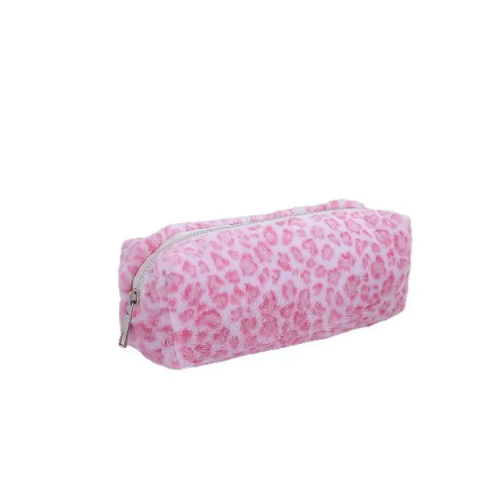 Soft Pen Bag Leopard Printted Pattern Large Capacity Stationery Storage Bag Pencil Case School Office
