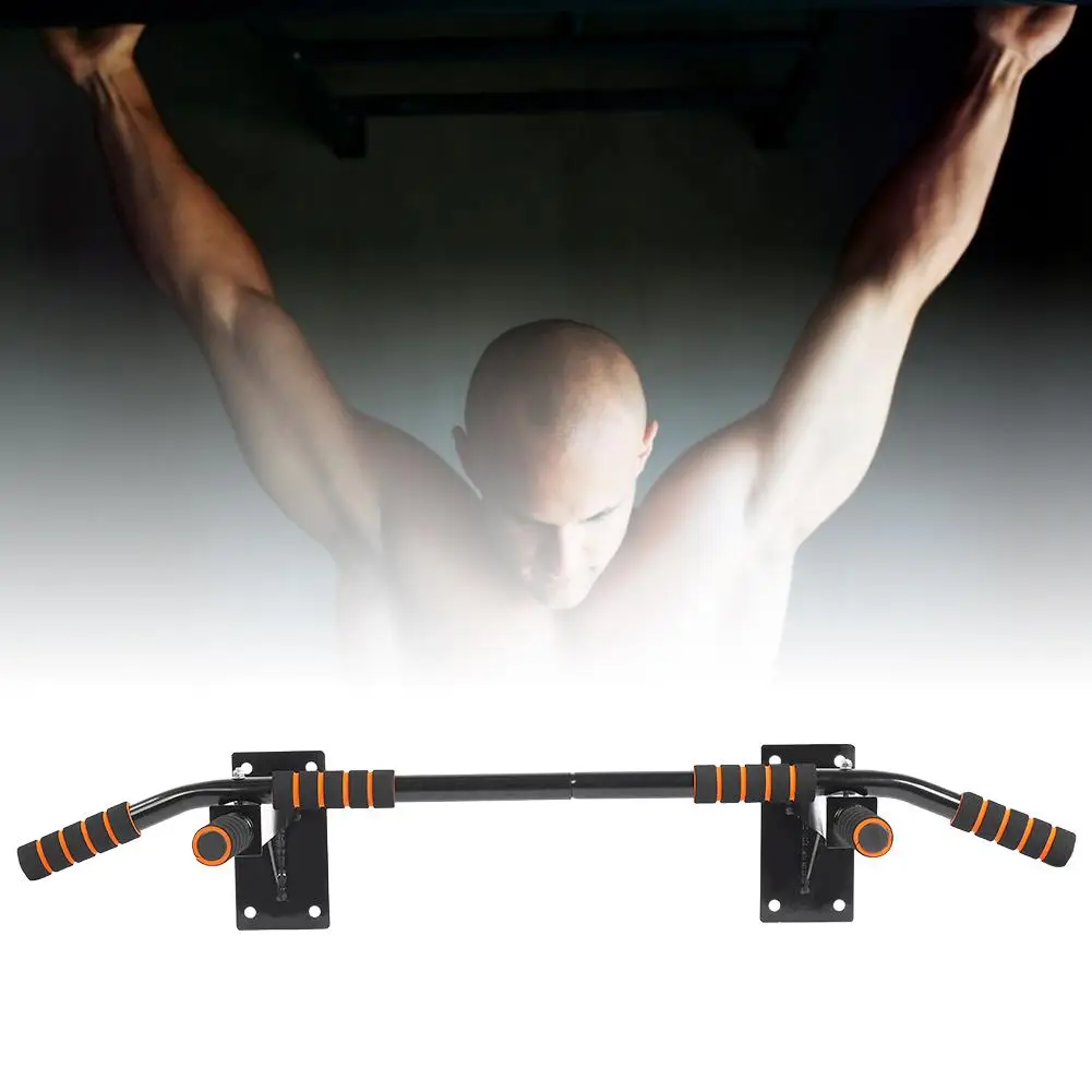 Barre de traction murale pour tractions, exercices de musculation, fitness, gym à domicile avec 6 poignées en mousse