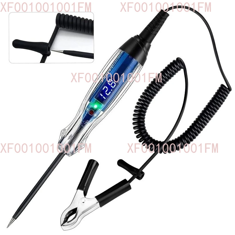 Automobile test light maintenance 3-60V digital bidirectional display test light strip voltmeter automobile circuit detector
