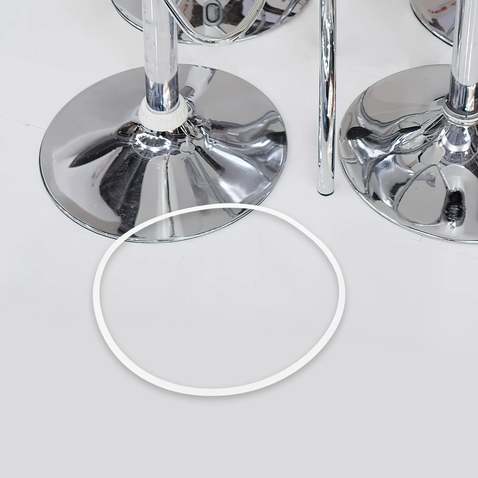 

Bar Stool Floor Protectors 38.5cm White Non slip Noise Reduction Ring Durable Plastic Bottom Guard Chair Base Pad Round Rubber