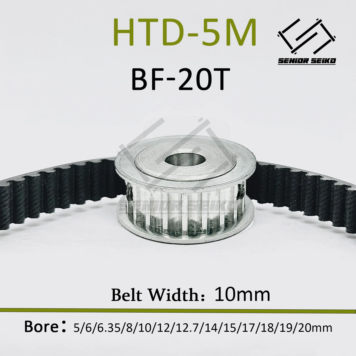 HTD5M Kit 40Teeth 20T Timing Pulley Belt Set Belt Width 10mm Bore 4~20mm Reduction 2:1 Deceleration Pulley Kit Synchronous Wheel