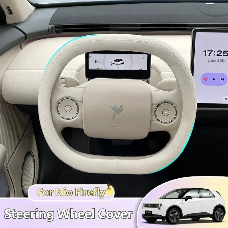 For Nio Firefly Car Steering Wheel Cover Steer Wheel Faux Leather Car Wheel Cover Interior Auto Accessories