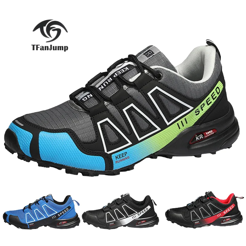 

Прогулочная обувь, мужские спортивные резиновые нескользящие износостойкие кроссовки на плоской подошве, дышащая треккинговая походная обувь с сеткой для мужчин