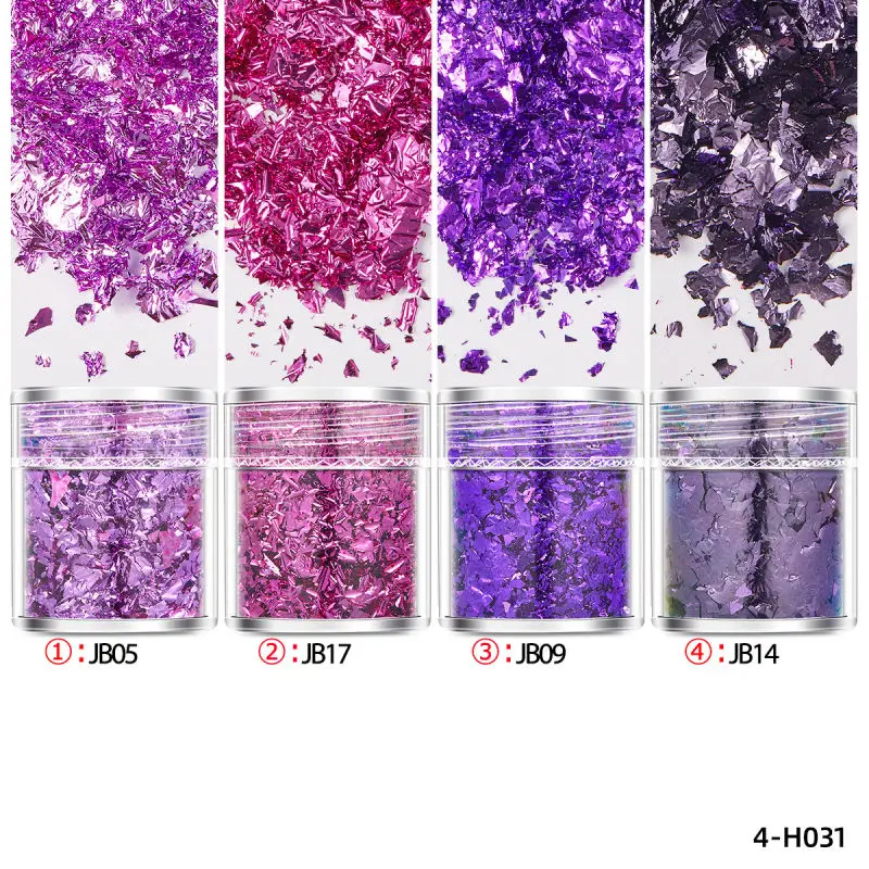 4 piezas de hojuelas de oro, confeti, relleno para resina epoxi, hojuelas brillantes para hacer joyas de resina, decoración de uñas