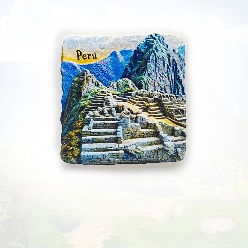 

Machu Picchu Fridge Magnet - 3D Peruvian Souvenir Inca Ruins Decor Unique Andes Mountain Gift with Strong Magnet