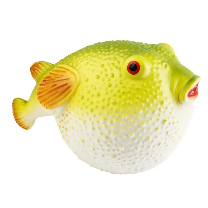 Bath Toys Swimming Fish Soft Rubber Swim Model Action Figures Anti Stress Relief Educational Toys For Children Kids Pufferfish