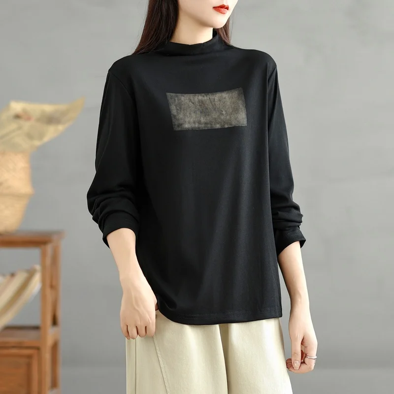 قاعدة مخملية طويلة متعددة الاستخدامات من Sve على الوجهين irt f ملابس داخلية بياقة عالية تي شيرت كاجوال بحامل مناسب بخصر عالٍ