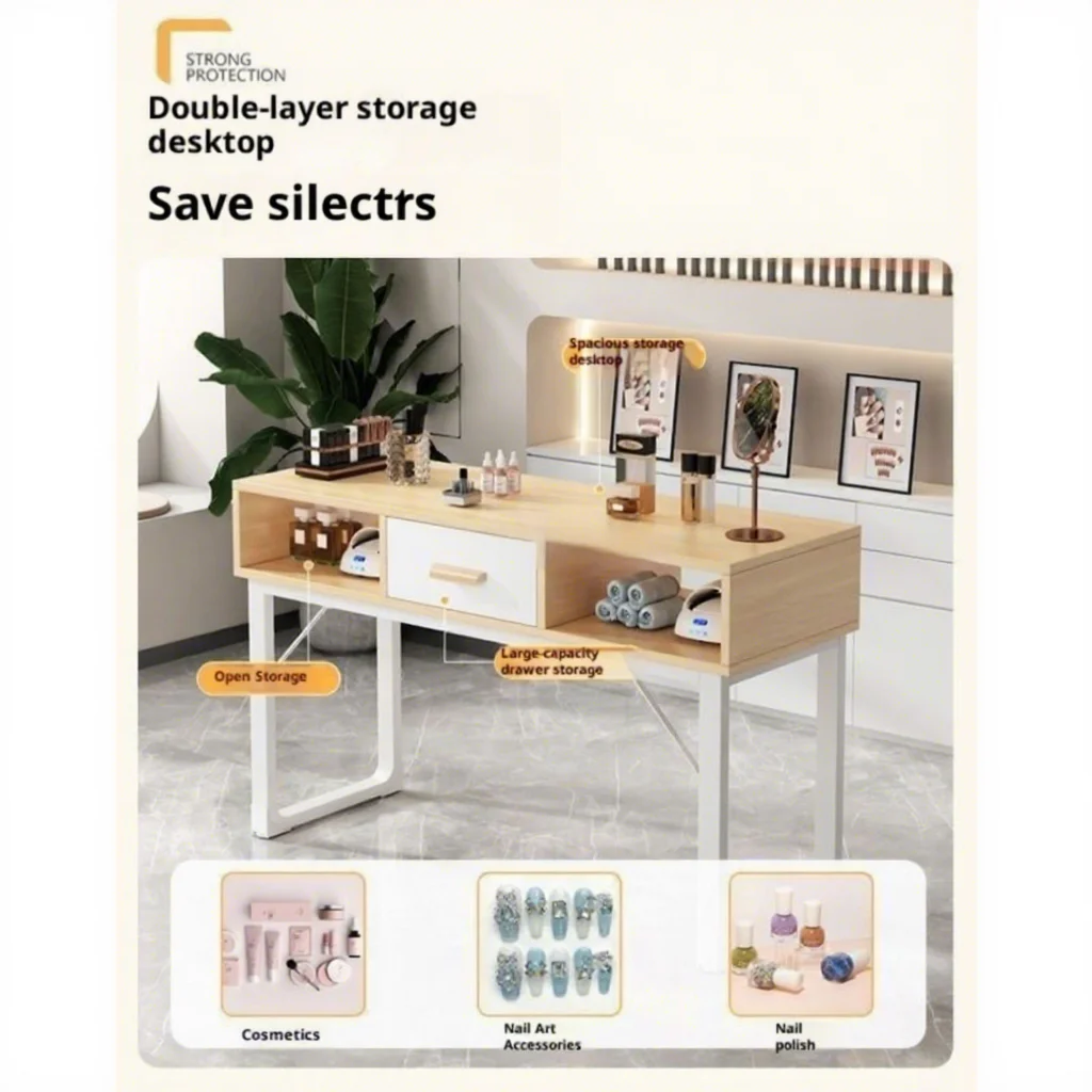 New Modern Iron Light Luxury Commercial Salon Manicure Table and Chair Set with Dust Collector China
