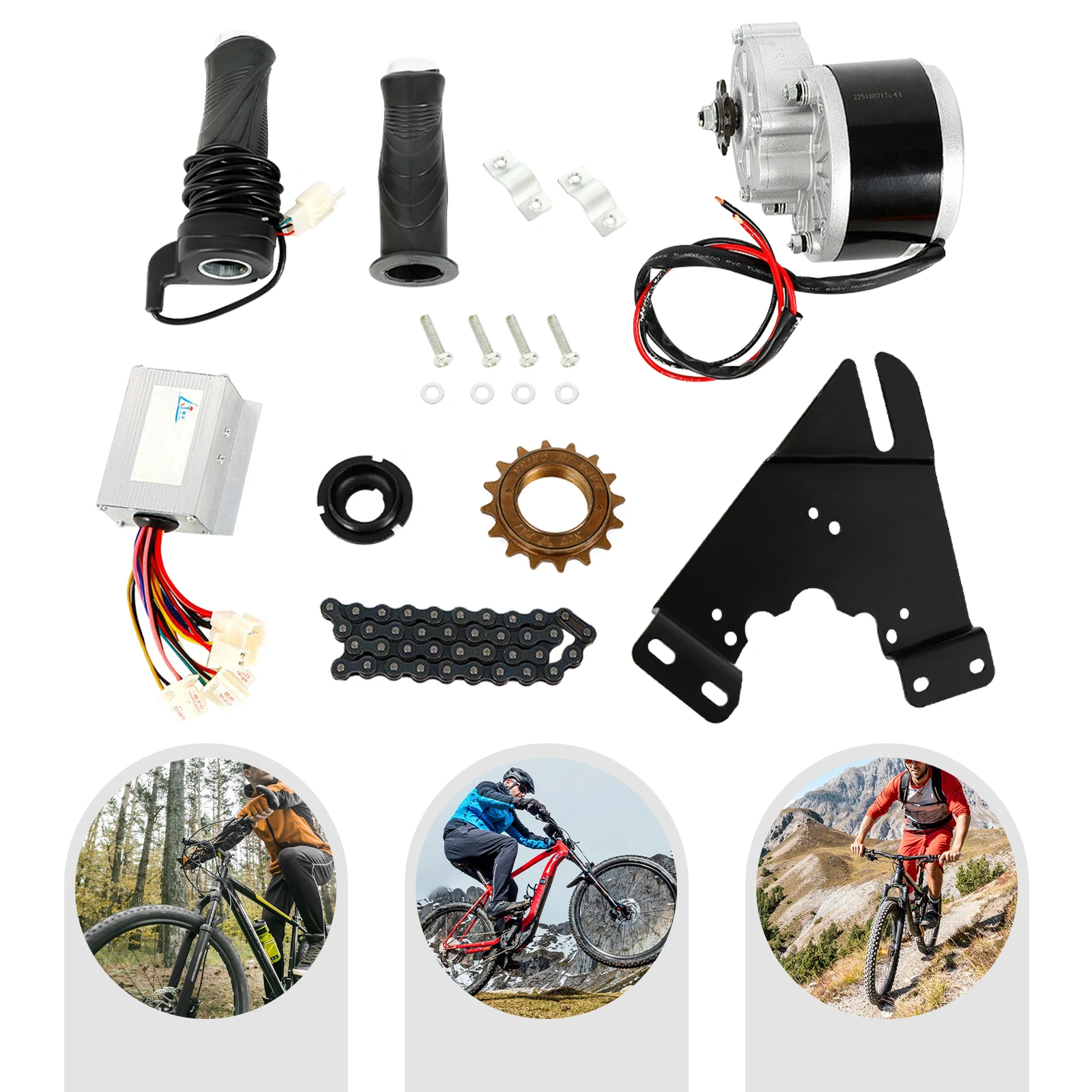 طقم محرك الدراجة الكهربائية 24 فولت 250 وات طقم تحويل الدراجة الإلكترونية مع وحدة تحكم المحرك للدراجة 16 بوصة - 28 بوصة (250 وات 24 فولت)