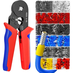 Tube Terminal Crimping Tool,Manual Crimping Pliers HSC8 6-4A/HSC8 6-6A with Terminal Tip Set for Home Improvement and Electrica