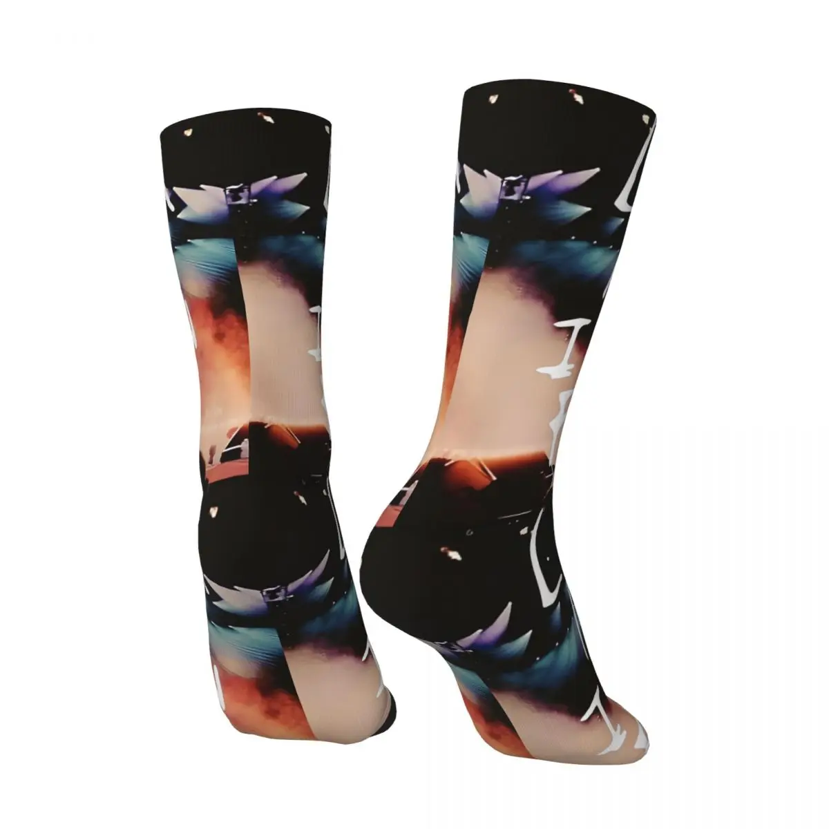 Elin Compression Look Spinal I Can Fly Chaussette pour Homme, Harajuku A-STRAworld Quality Pattern Crew Sock, Nouveauté