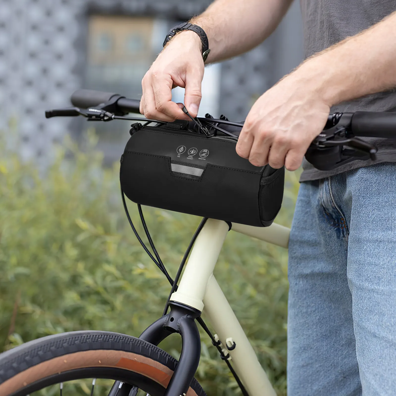 

Маленькая сумка на руль велосипеда объемом 2 л для горных и дорожных велосипедов, передняя сумка для хранения вещей, сумка для велопутешествий с плечевым ремнем, быстросъемная