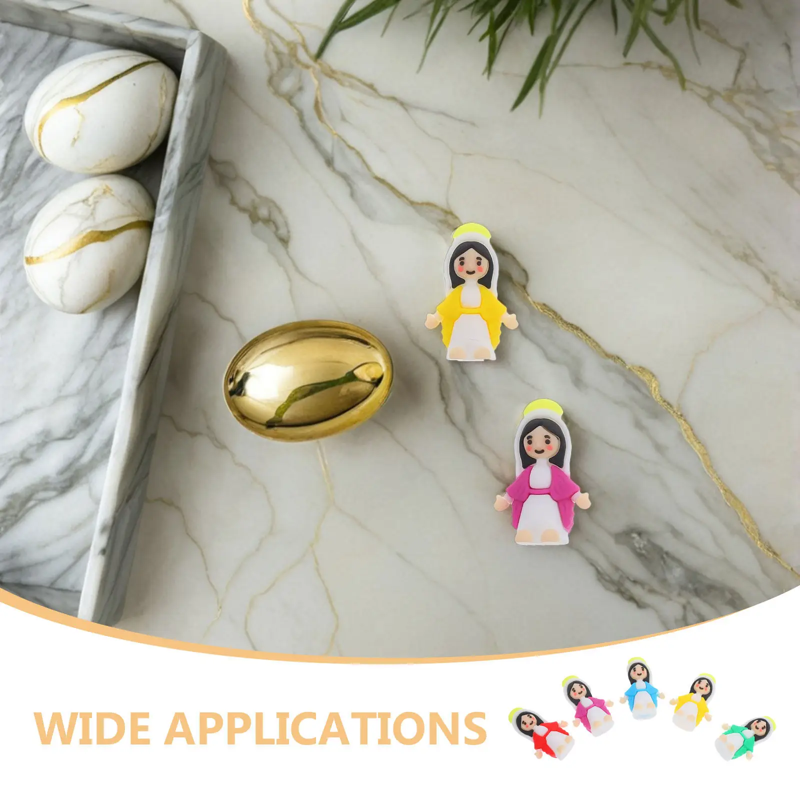 

50pcs Miniature Virgin Mary Figurines Catholic Religious Statues Small Virgin Mary Ornament for Home Baptism Easter Bag decor