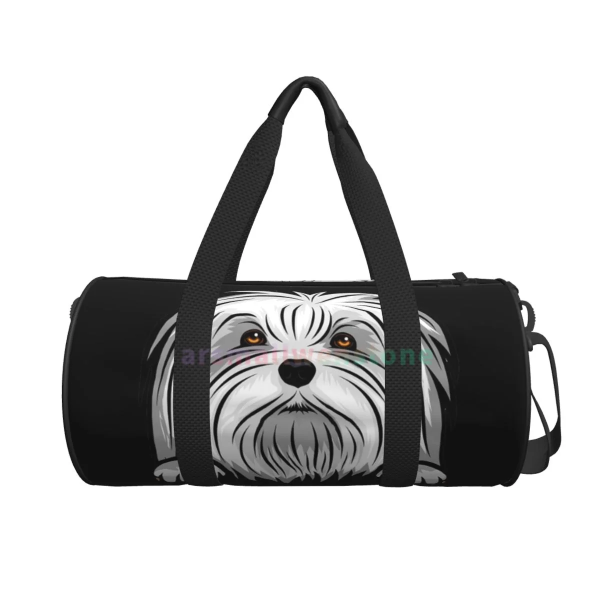 Punk Cotton Peeking Dog Yoga Bag Workout Durable Backpack Handbags Round Outdoor Fitness Bags Travel Duffle Bag