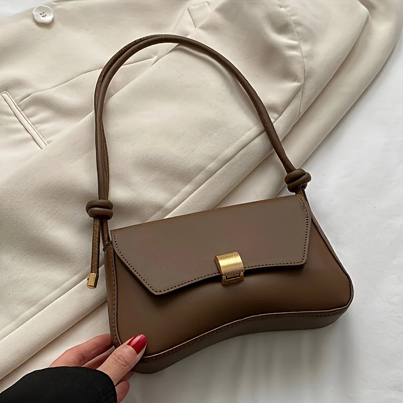 Fashionable Women Solid Color Leather Underarm Bag, Adjustable Korean Version Single Shoulder Crossbody Bags, Suitable for Party