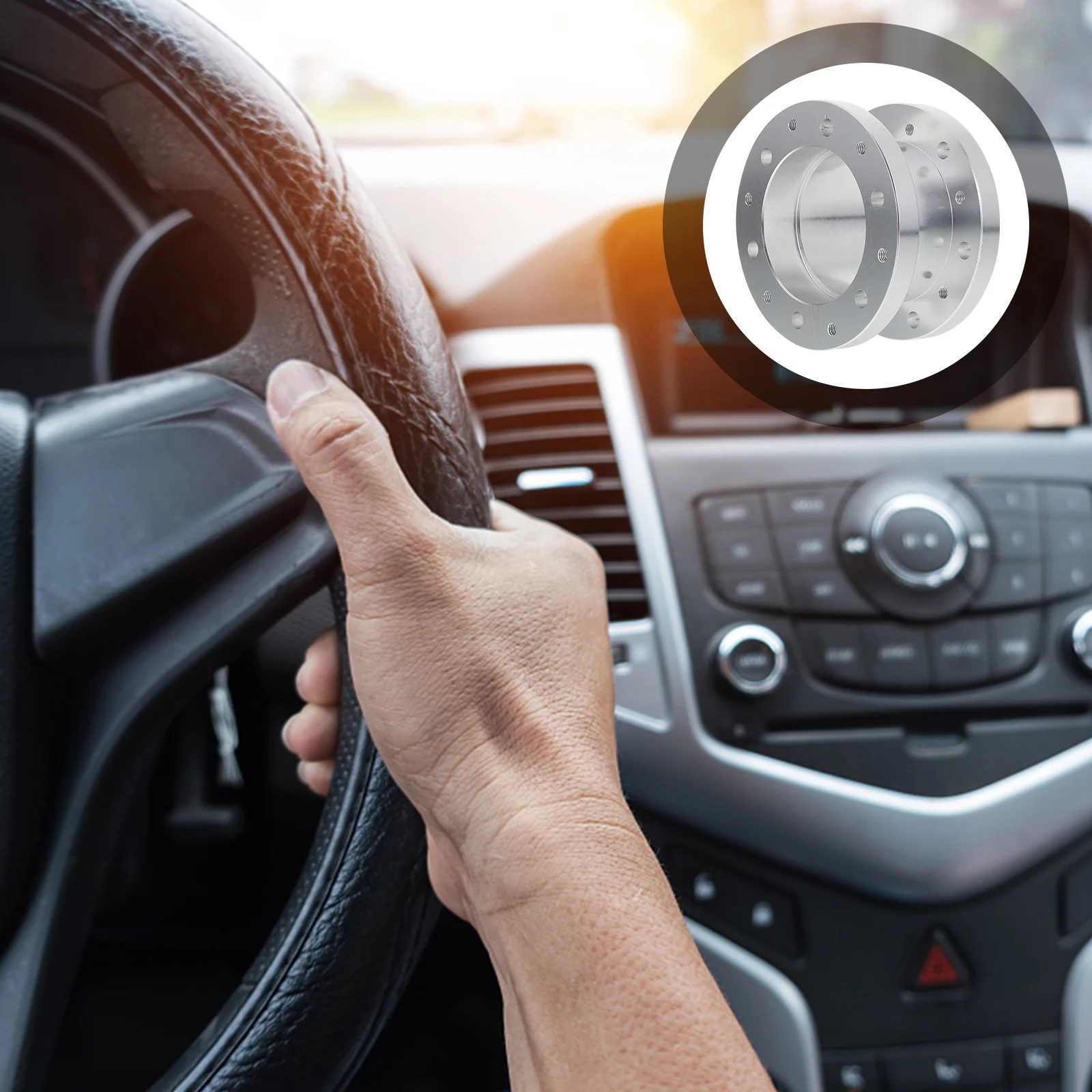 

1Set Universal Steering Wheel Spacer Adapter Kit High-Quality Aluminum Alloy Lightweight Easy Install Steering Wheel Spacer